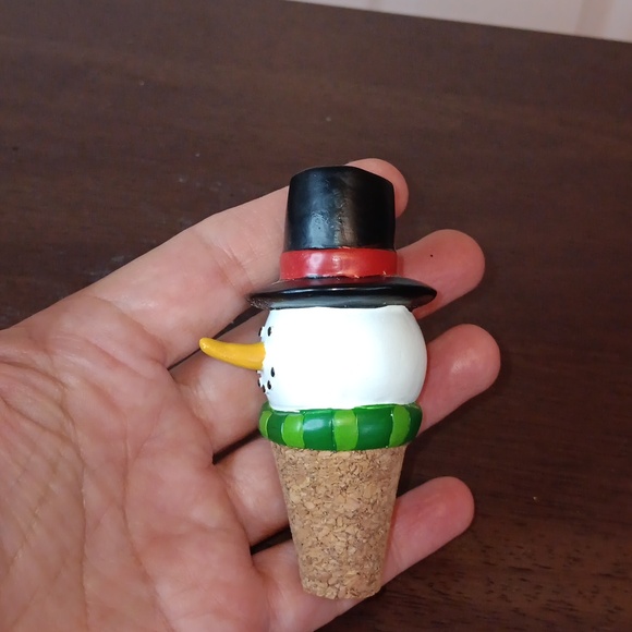 Wine Bottle Cork Stopper Corningware Snowman Wine Stopper - Picture 5 of 11